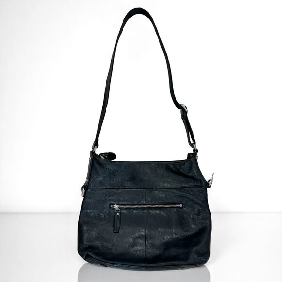 Rudsak Black Leather Shoulder Bag – Women's Medium Crossbody Satchel with Zip De - Picture 3 of 13